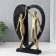 Polystone souvenir "Lovers from a large heart" gold with black 20x4.5x27.5 cm