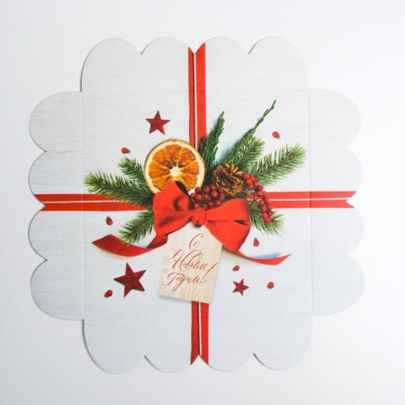 Box for confectionery products with PVC “Happy New Year!”, 13 x 13 x 3 cm, New Year-4