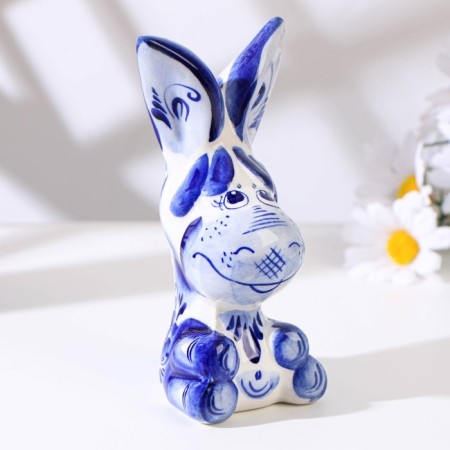 Souvenir "donkey", large, 13 cm, gzhel-7