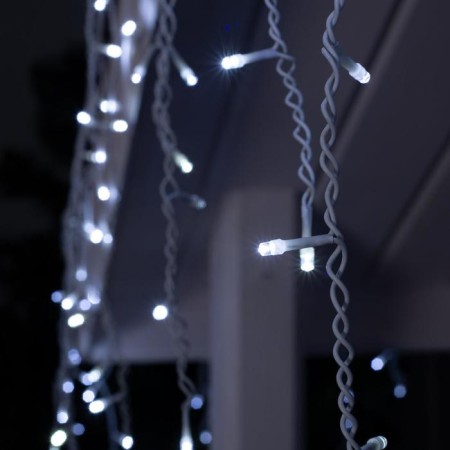 Garland "fringe" 4 × 0.6 m, IP44, white thread, 180 LED, white glow, white flicker, 220 V-2