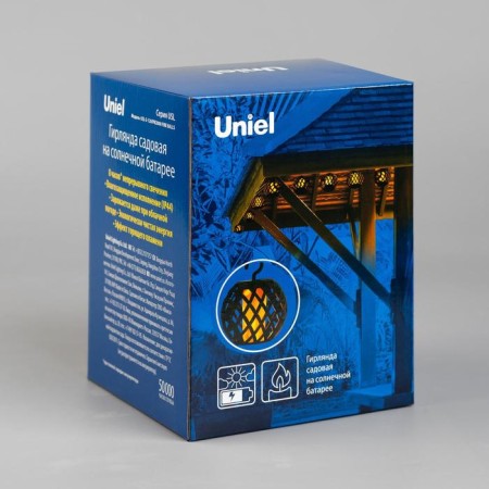 UNIEL Girlyanda “Thread” 2.1 m with nozzles “Fire balls”, IP44, dark thread, 80 LED, flame effect, 1 mode, solar battery-6