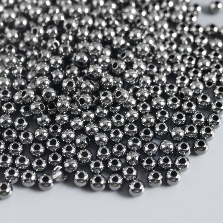 A set of metallized beads, plastic, 4 mm 15 g (440 +/- 20 pcs), hematite-1