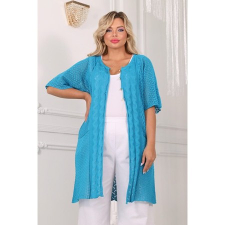 Cardigan female, size 60, blue color-9