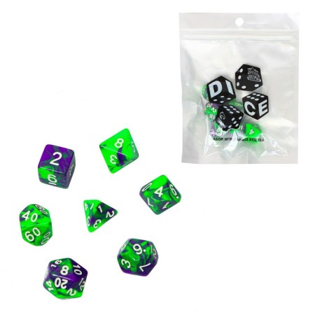 A set of cubes for D&D (Dungeons and Dragons, DND) "Game. Nephritis", Series: D&D, 7 pcs