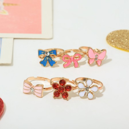 Children's ring "chosen" summer, mix shape, color mix, dimensionless