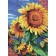 Diamond mosaic with partial filling on the canvas "Sunflower", 15 x 21 cm