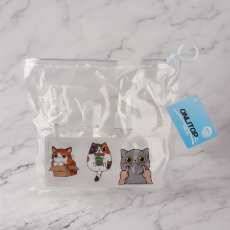 Storage set with stickers, in case, 7 objects, transparent/white color-7