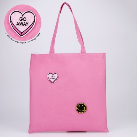 Shoper without lightning, without lining, with Velcro, pink color-1