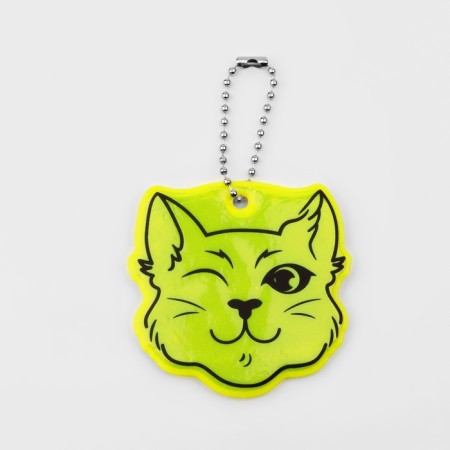 The reflective element "Cat Cunning", bilateral, 6 × 5.9 cm, color mix-2