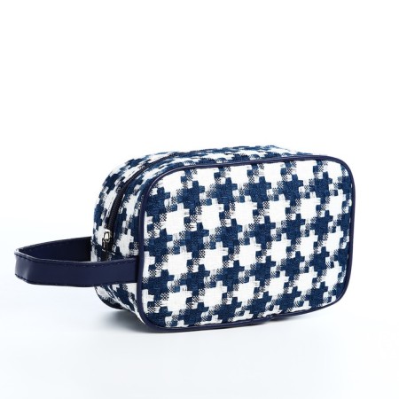 Cosmetic bag with lightning, white/blue color