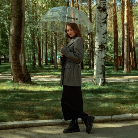 Umbrella Women's Dome "POSSIBLE", 8 spokes, D = 88 cm, transparent-5