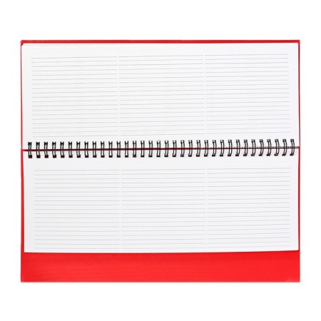Dated planing 2025, 294 x 142mm 64 sheets, Attomex Orion, solid cover, boumvinyl with foam, foil embossing, block 70, red-10