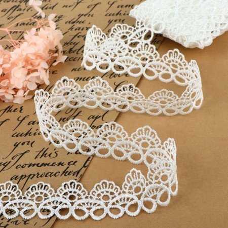 Lace Hipure, 35 mm × 14 ± 1 m, white color