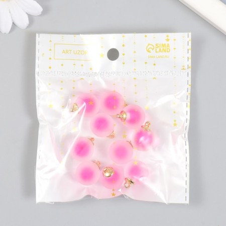 Acrylic Sharl Suspension "Matte Pink 2,1x1.6 cm-3