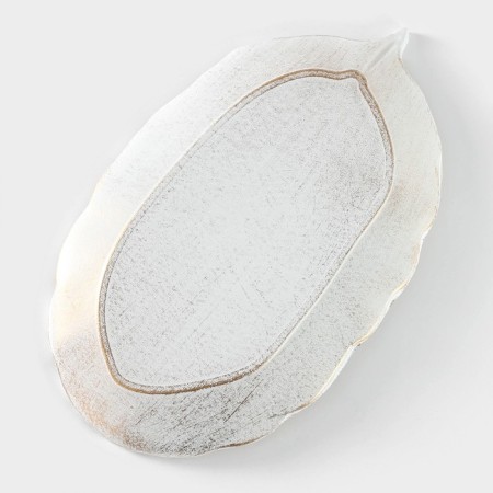 Dice dish of the Golden Leaf, 30 × 18 × 2 cm, white color-3