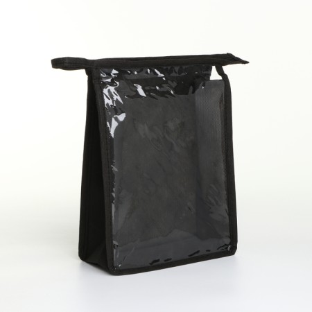 Cosmetic bag with lightning, black color-1