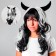 Carnival wig "horns", 2 colors, 130 g