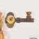 Decorative wood hooks "Key with sunflower" 2.5x29.5x15 cm mix