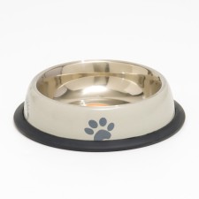 A bowl with a non -slip base with a print, 225 ml, beige
