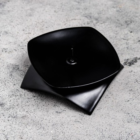 Clouver "Quarter H" Metal for 1 candle, 9.5x3 cm, black-2