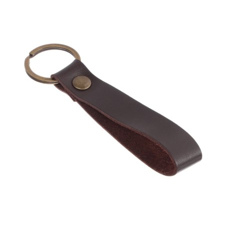 Leather keychain for a car key, strap, genuine leather, brown-3