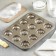 Trio baking uniform, 35 × 26 × 2.5 cm, 12 cells, with anti -stick coating, gold color