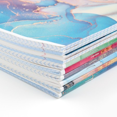 A set of notebooks of 36 sheets, 10 objects, internal block No. 1 “September 1: multi -colored marble”-4
