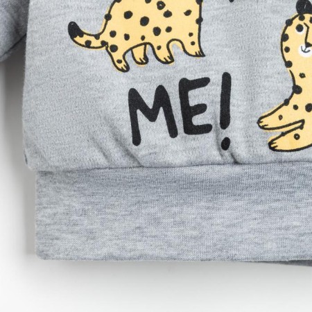 Set: jumper and pants crumb I am “leopards”, gray/blue color, height 68-74 cm-3
