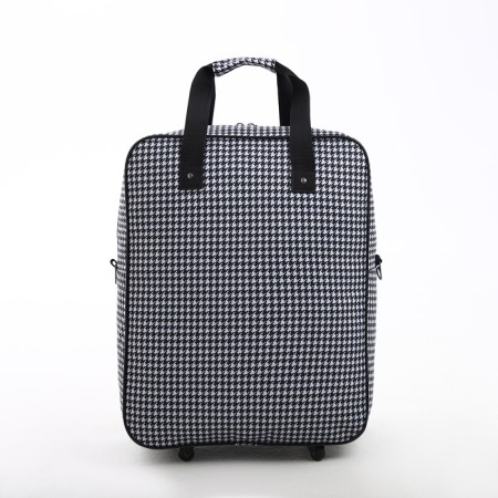 Road bag on wheels, lightning department, 3 outer pockets, long belt, white/black color-1