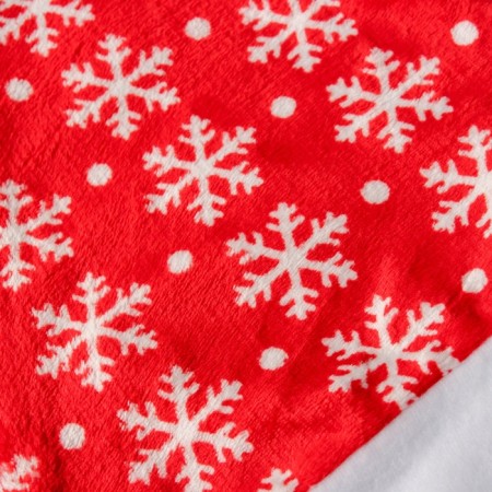 New Year's cap "Snowflakes in the peas" 28x37 cm, red-1