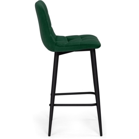 Baric stool for metal/velor, black/green 43x42x93 cm-2
