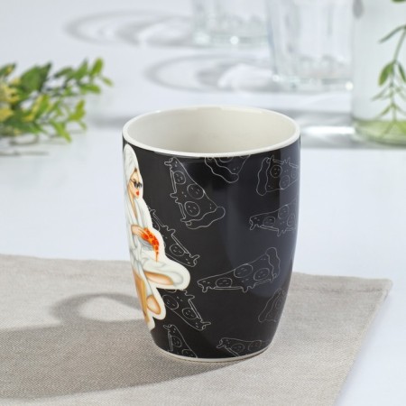 Porcelain share mug “I can allow”, 350 ml, black color-1