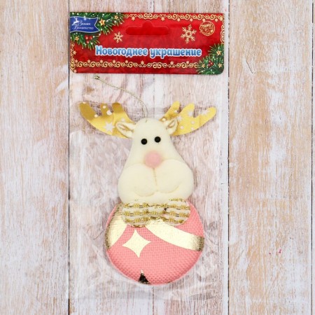 Soft suspension "Deer-circle" 5x10 cm, pink-1