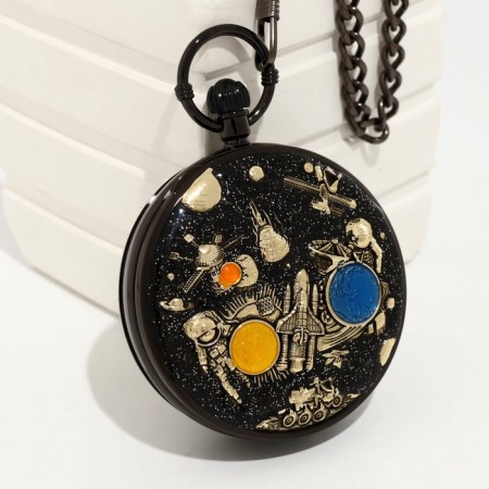 The clock is pocket, musical "Cosmos", quartz, d dial-5.9 cm, chain L-36.5 cm-4