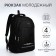 Youth backpack from textiles, 2 lightning departments, 4 pockets, black/white color