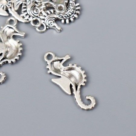 Decor Metal for creativity "Sea Horse" silver G142B709 2.9x1.2 cm-1