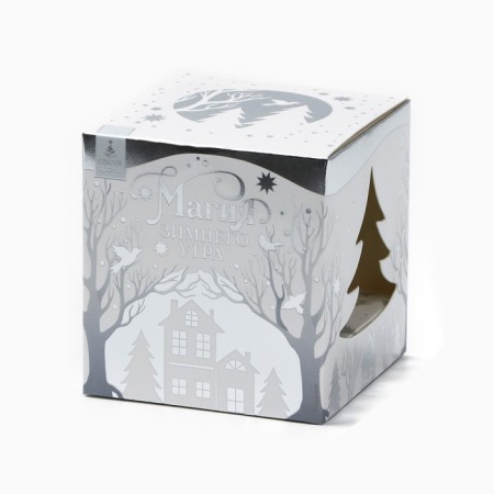 New Year's candle gel with decor inside "New Year: Christmas tree" 5x5x6cm-2