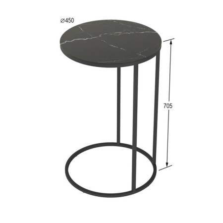 Journal table "Austin UV", 450 × 450 × 705 mm, color Nero-1