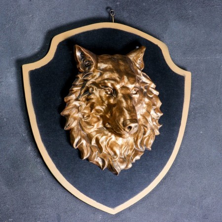 Panel "Wolf's Head" Bronze/Black, 40cm