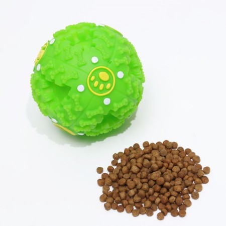 The croaking ball for dogs is large, hard, 9.5 cm, green-1