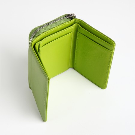 Women's wallet on magnet, green color-4