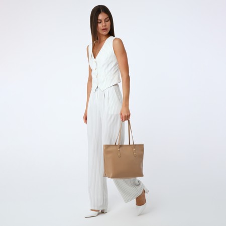 Women's bag with lightning, beige color-5