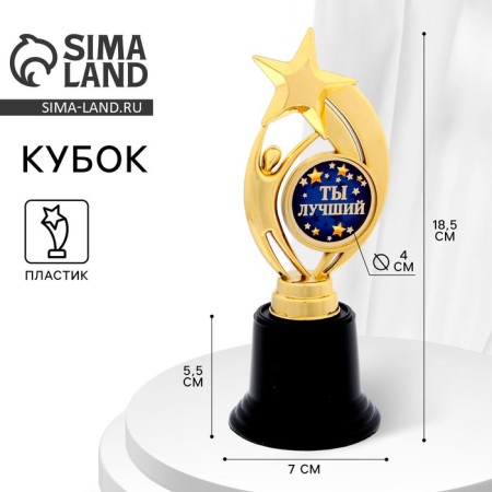 Cup Award Figure: Star "You are the Best" gold, plastic, 7 x 18.2 cm.