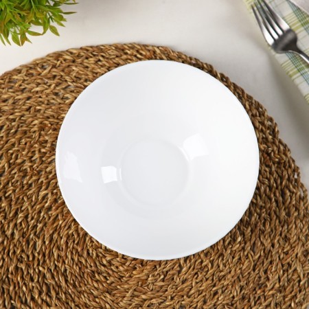 Glass -ceramic salad Precious, 800 ml, d = 18 cm, white color-2