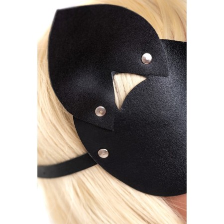 Mask "cat" closed, leather, black-3
