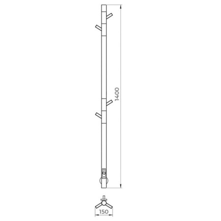 Towel Electric Laris Image, 150x1400 mm, 4 crossbars, univers., White-8