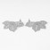 Earrings Metal "Style" sheet, maple, silver color