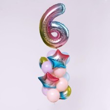 A bouquet of balls “Birthday is tenderness. 6 years ”, foil, latex, set of 15 pcs.