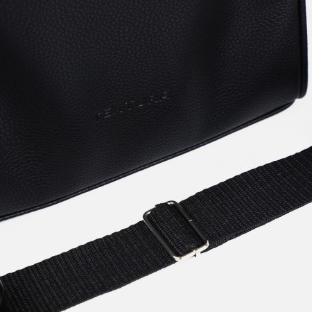 Male bag over the shoulder, Textura, artificial leather, black color-5