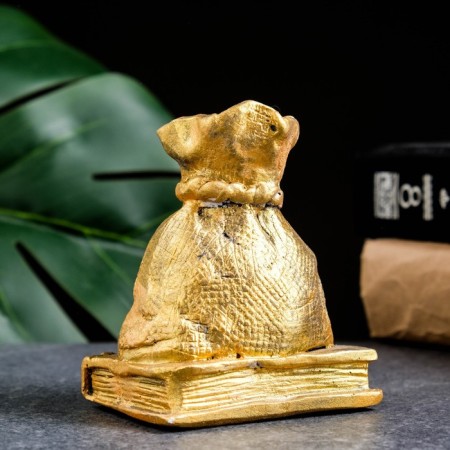 Figure "Bag for good luck" gold, 10x6x7.5cm-2